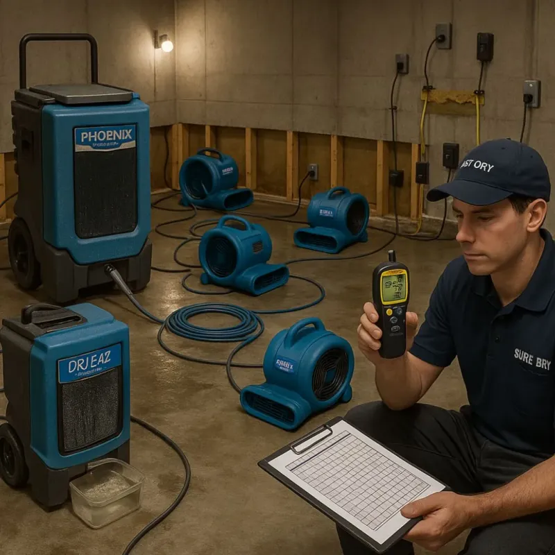 Structural Drying and Dehumidification process in Cinco Ranch, TX